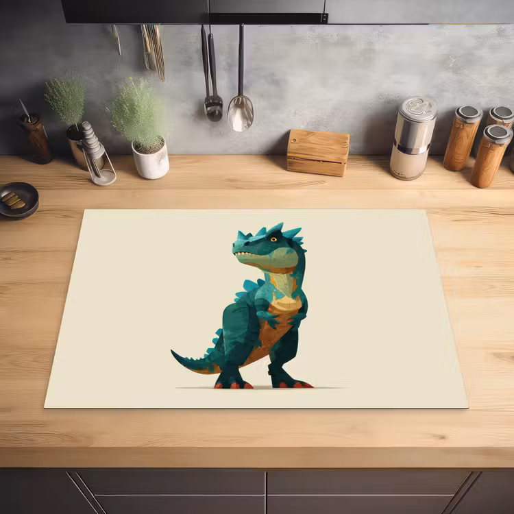 Stekels - Dino - Blauw - Gespierd Inductie beschermer vinyl 3mm klein -sfeer5