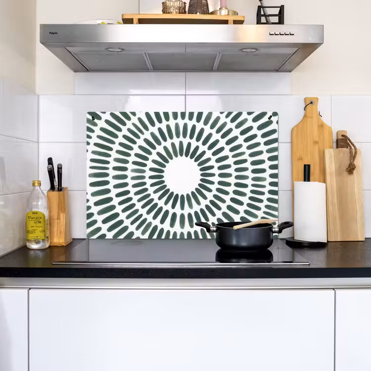 Abstract - Cirkel - Patroon - Modern - Groen Inductie beschemer met haakjes klein -sfeer2