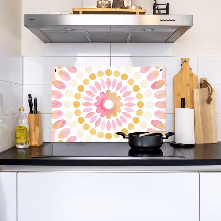 Abstract - Mandala - Kunst - Modern - Roze Inductie beschemer met haakjes klein -sfeer2