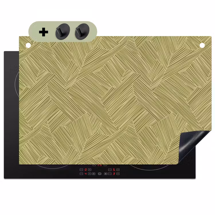 Abstract - Modern - Groen Inductie beschemer met haakjes klein 777 -3d