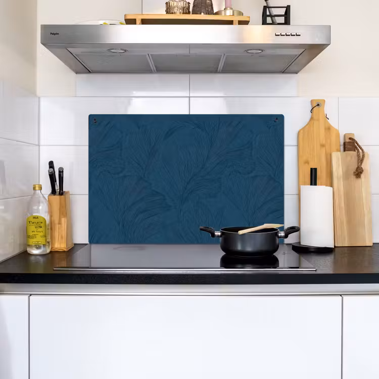 Abstract - Patroon - Donkerblauw - Elegant Inductie beschemer met haakjes klein 777 -sfeer2