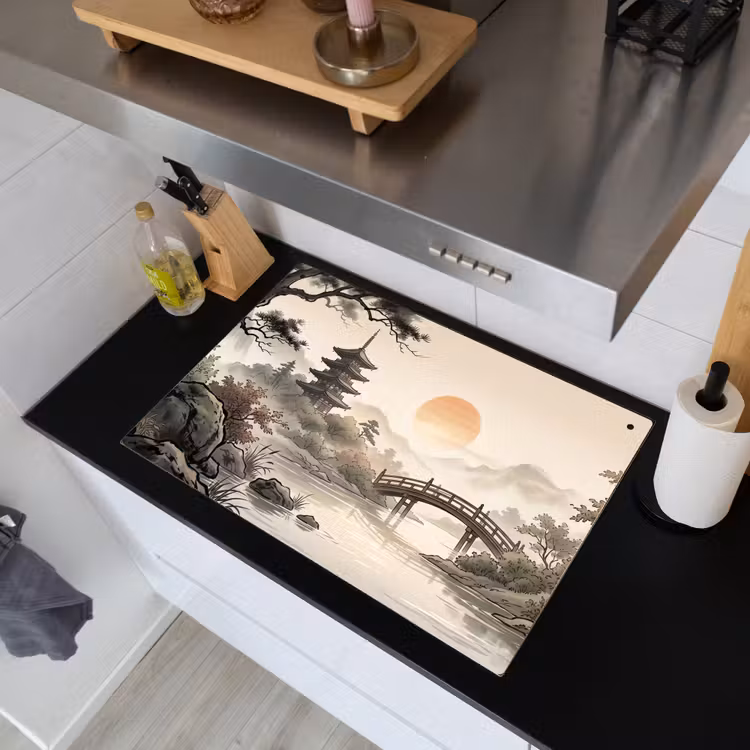 Azië - Landschap - Kleurrijk Inductie beschemer met haakjes klein -sfeer1