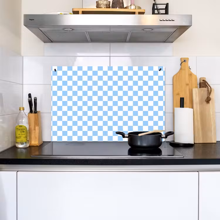 Schaakbord - Klassiek - Blauw Inductie beschemer met haakjes klein 777 -sfeer2