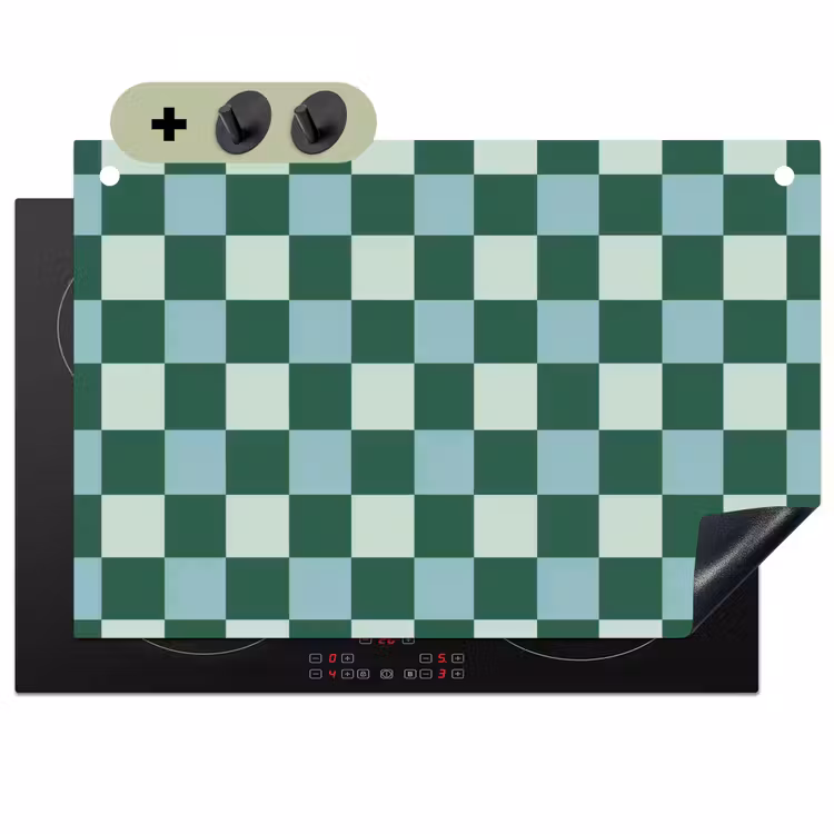 Schaakbord - Klassiek - Groen Inductie beschemer met haakjes klein 777 -3d