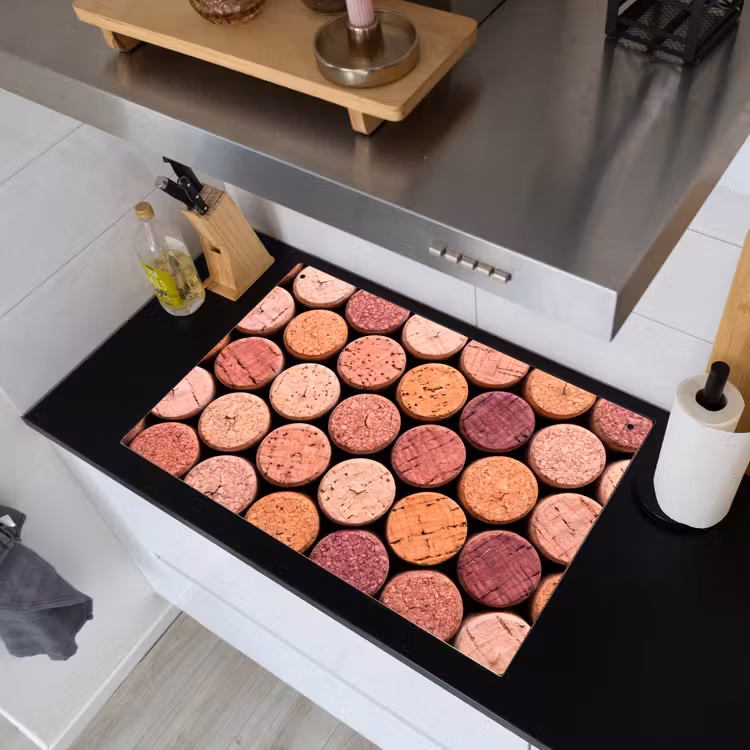 Kurk - Patroon - Abstract - Modern - Rood Inductie beschemer met haakjes klein -sfeer1