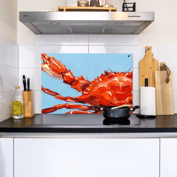Krab - Zee - Dieren - Abstract - Rood Inductie beschemer met haakjes klein -sfeer2