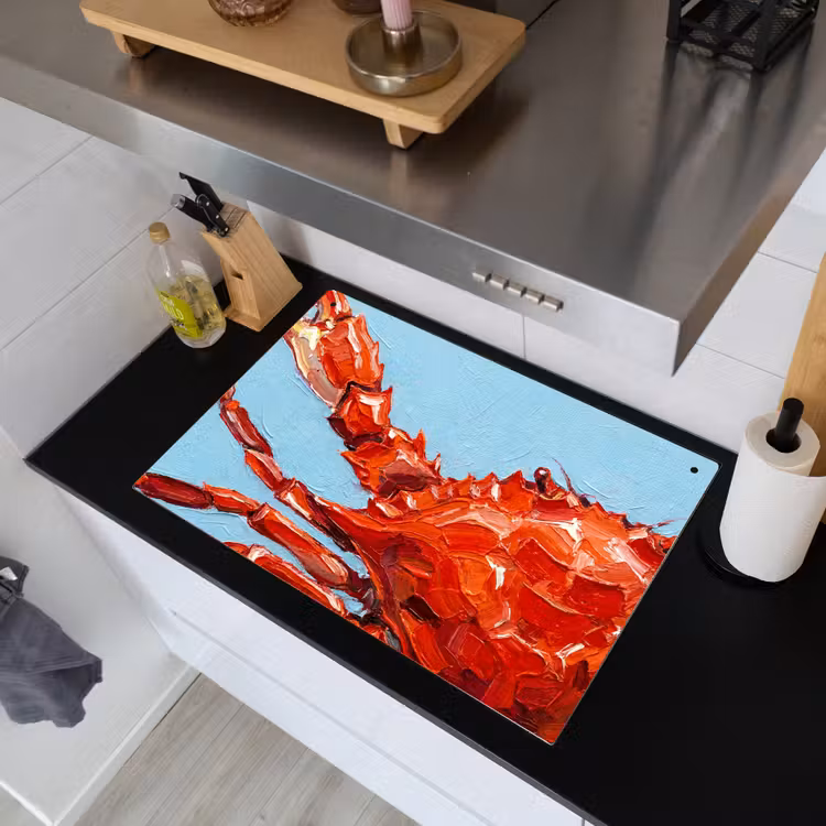 Krab - Zee - Dieren - Abstract - Rood Inductie beschemer met haakjes klein -sfeer1