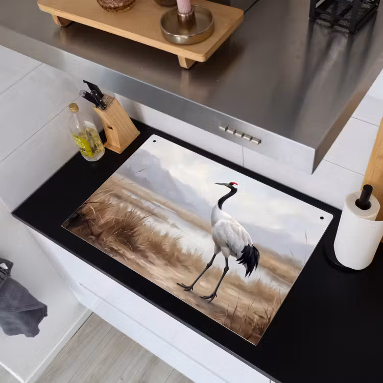 Kraanvogel - Natuur - Realistisch Inductie beschemer met haakjes klein -sfeer1