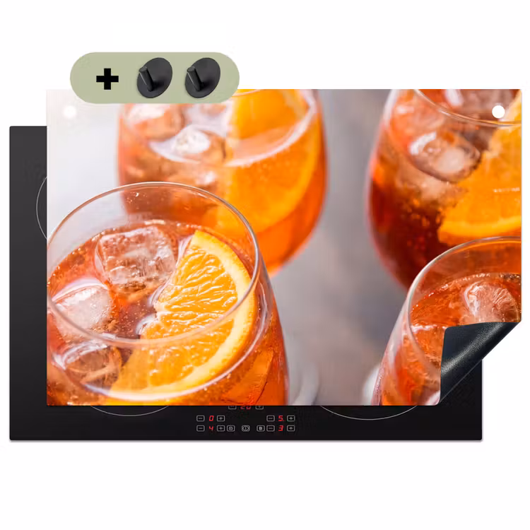Drank - Sinaasappel - IJs - Zomer - Oranje Inductie beschemer met haakjes klein -3d