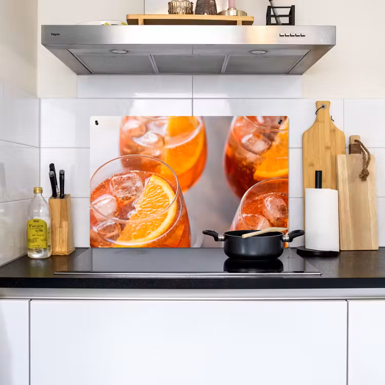 Drank - Sinaasappel - IJs - Zomer - Oranje Inductie beschemer met haakjes klein -sfeer2