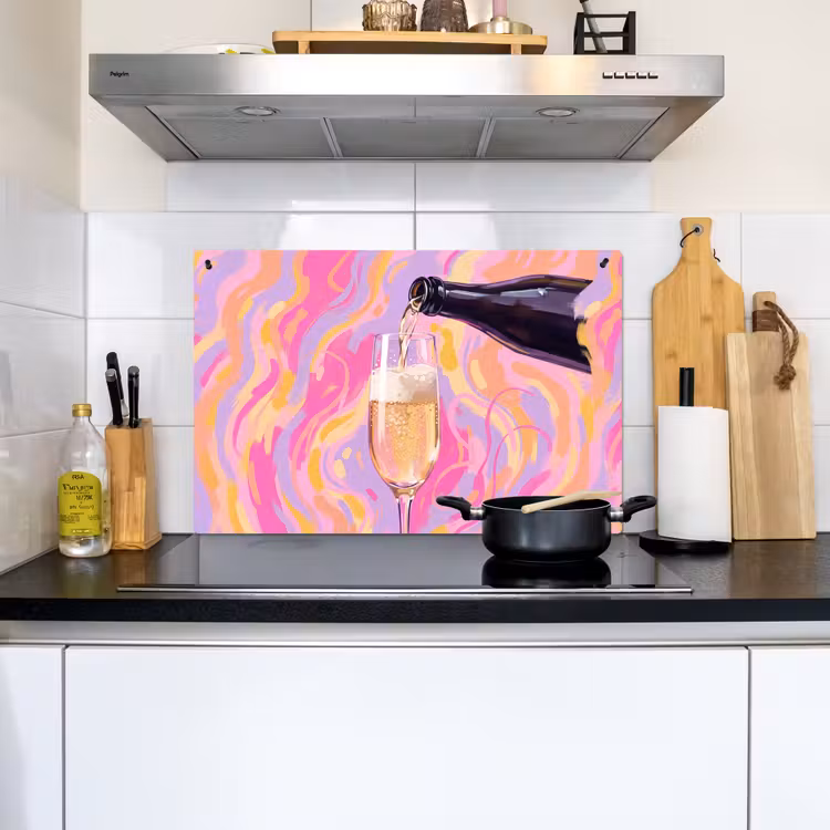 Drank - Inschenken - Feest - Abstract - Roze Inductie beschemer met haakjes klein -sfeer2