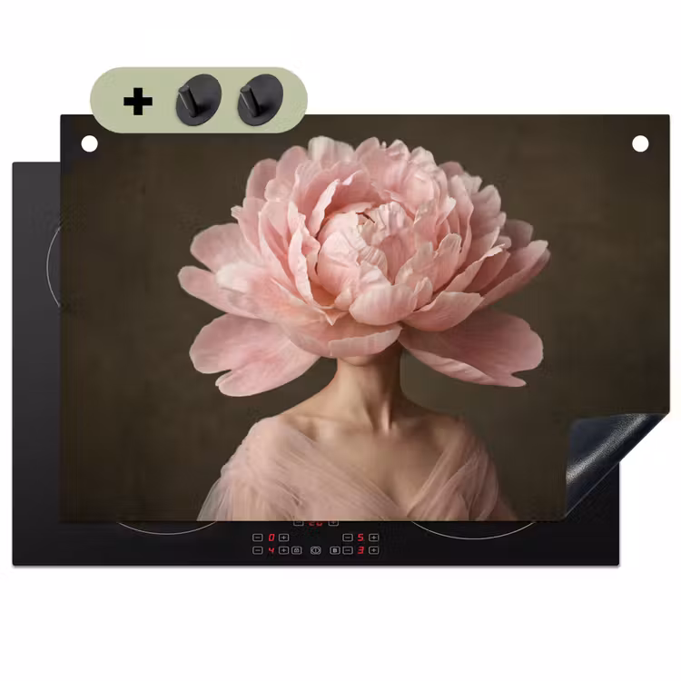 Gezicht - Roos - Roze Inductie beschemer met haakjes klein -3d