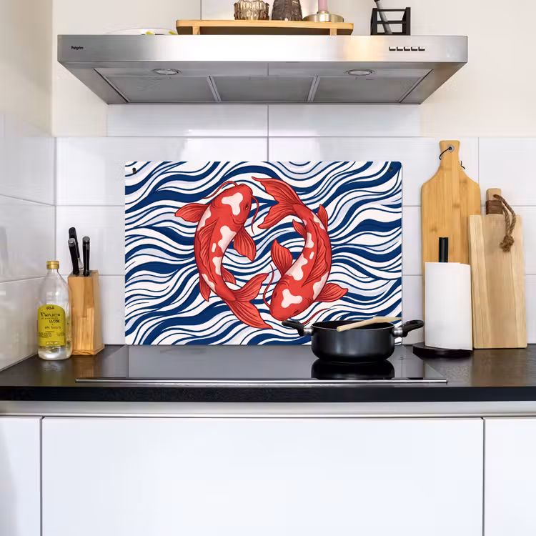 Vis - Water - Natuur - Illustratie - Rood Inductie beschemer met haakjes klein -sfeer2