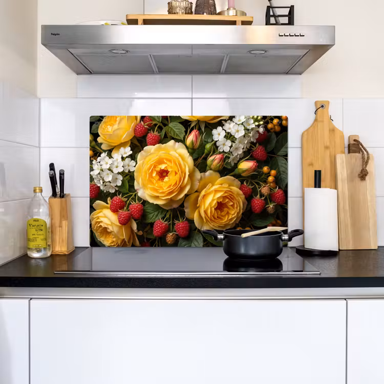 Bloemen - Boeket - Natuur - Klassiek - Geel Inductie beschemer met haakjes klein -sfeer2