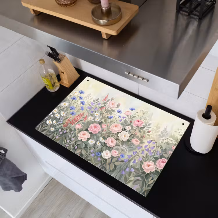 Bloemen - Tuin - Natuur - Kleurrijk Inductie beschemer met haakjes klein -sfeer1