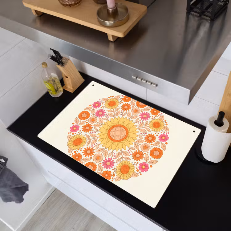 Bloemen - Mandala - Patroon - Kleurrijk Inductie beschemer met haakjes klein -sfeer1
