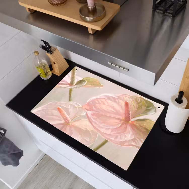Bloemen - Pastel - Abstract - Natuur - Groen Inductie beschemer met haakjes klein -sfeer1