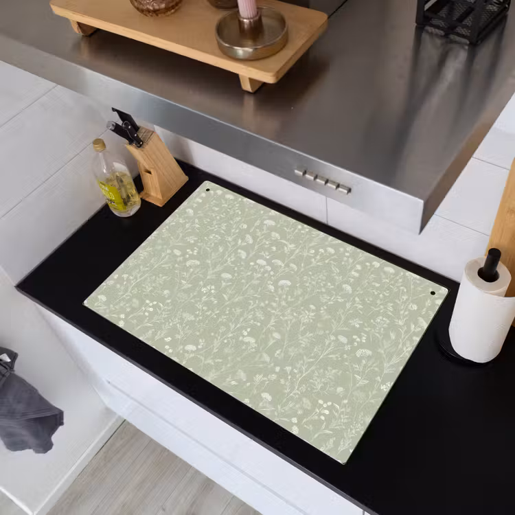 Bloemen - Patroon - Groen Inductie beschemer met haakjes klein 777 -sfeer1