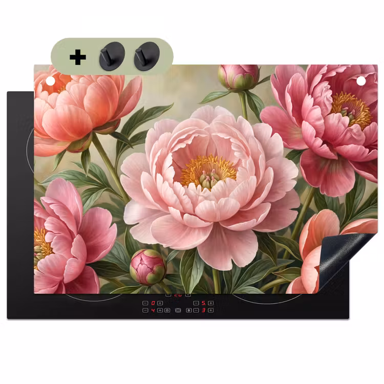 Bloemen - Roze - Klassiek - Gedetailleerd - Natuur Inductie beschemer met haakjes klein -3d