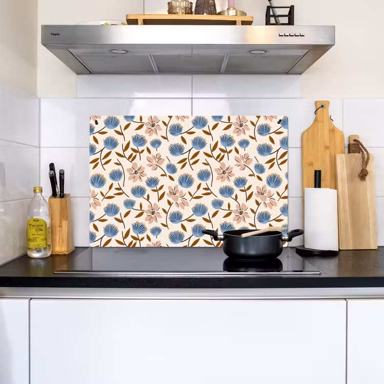 Bloemen - Wild - Blauw Inductie beschemer met haakjes klein 777 -sfeer2