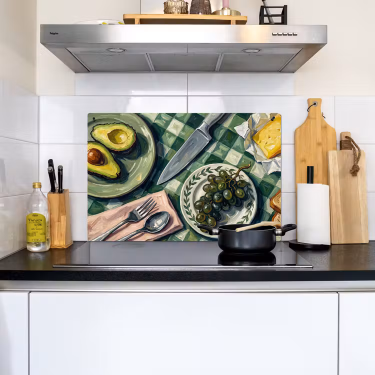 Eten - Ontbijt - Tafel - Modern - Groen Inductie beschemer met haakjes klein -sfeer2