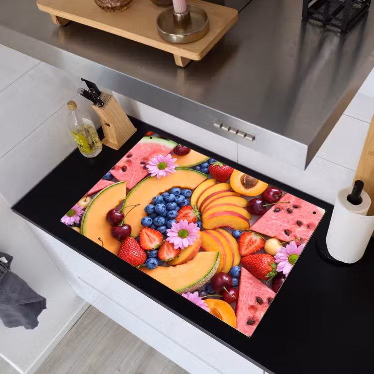 Eten - Fruit - Zomer - Kleurrijk Inductie beschemer met haakjes klein -sfeer1