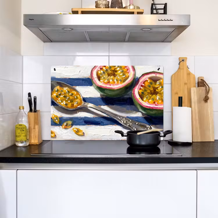 Eten - Passievrucht - Tropisch - Modern - Kleurrijk Inductie beschemer met haakjes klein -sfeer2