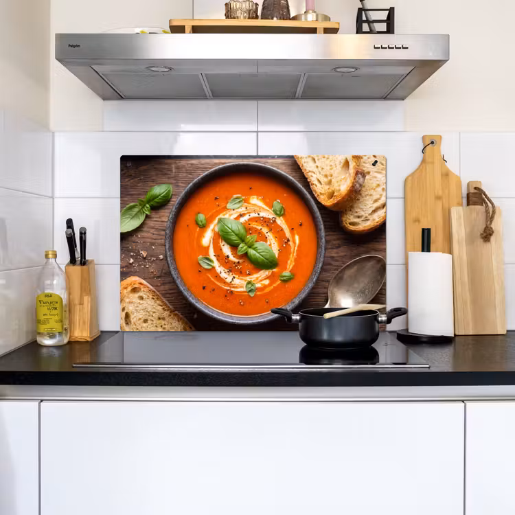 Eten - Soep - Basilicum - Rustiek - Rood Inductie beschemer met haakjes klein -sfeer2