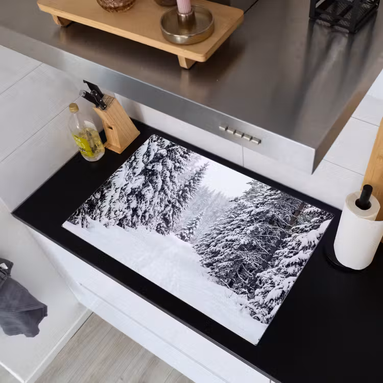 Bos - Winter - Sneeuw - Pad - Natuur Inductie beschemer met haakjes klein -sfeer1