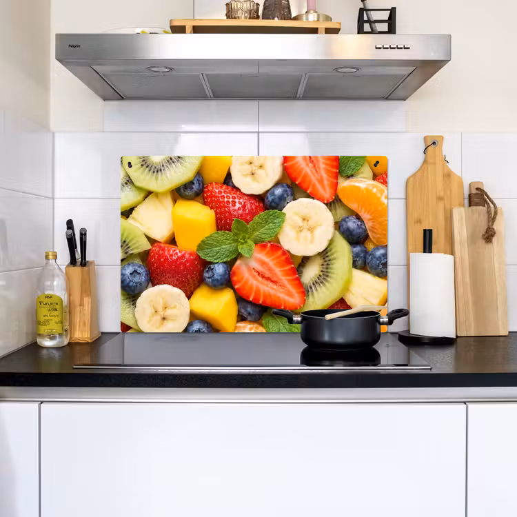 Fruit - Plakjes - Eten - Kleurrijk Inductie beschemer met haakjes klein -sfeer2