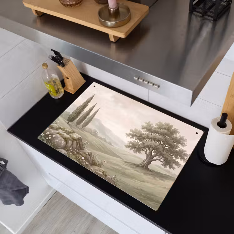 Heuvellandschap - Bomen - Natuur - Groen Inductie beschemer met haakjes klein -sfeer1