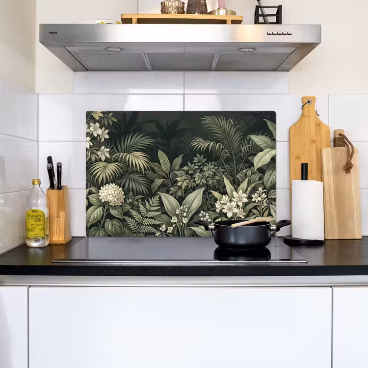 Jungle - Bladeren - Botanisch - Groen Inductie beschemer met haakjes klein -sfeer2