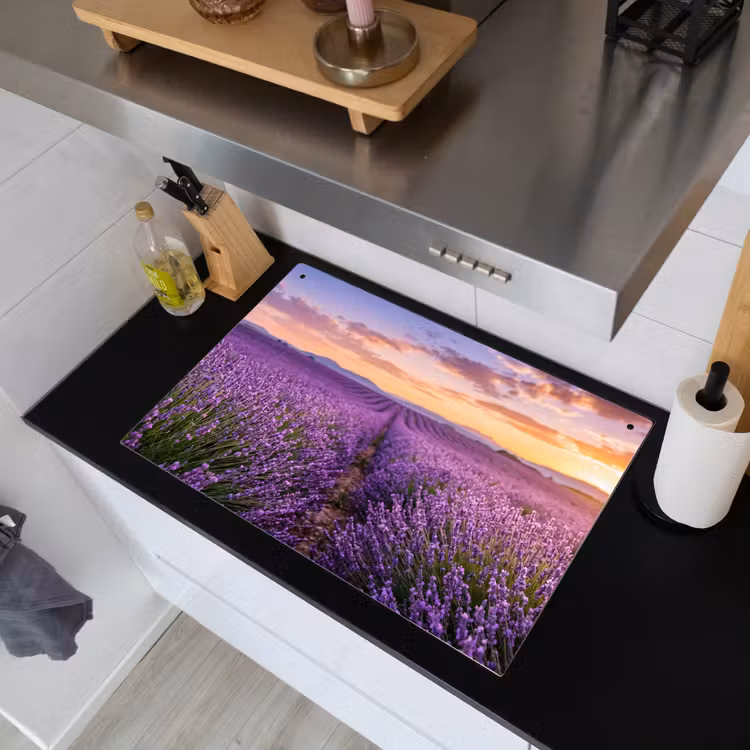 Lavendel - Veld - Natuur - Paars Inductie beschemer met haakjes klein -sfeer1