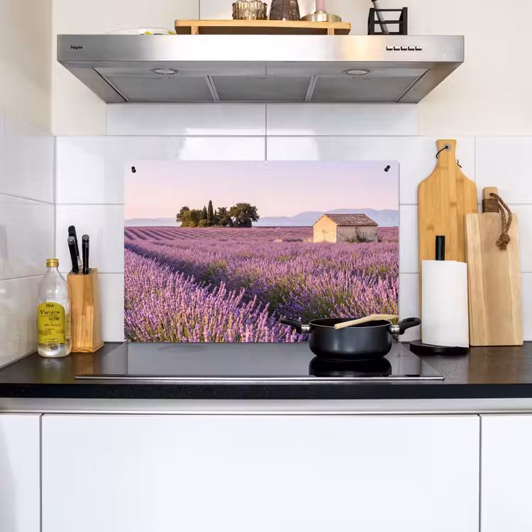 Lavendel - Landschap - Sereen - Paars Inductie beschemer met haakjes klein -sfeer2