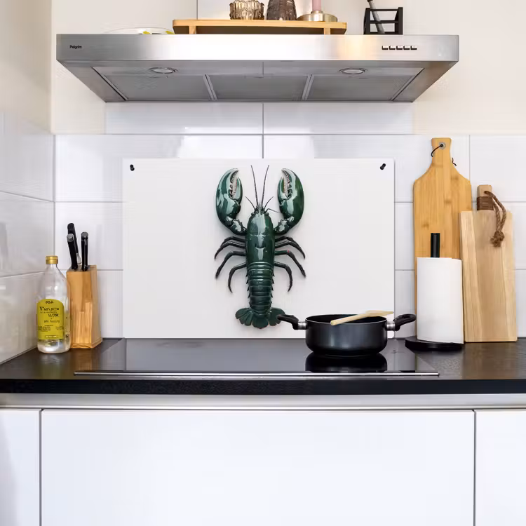 Kreeft - Glossier - Groen - Wit Inductie beschemer met haakjes klein -sfeer2