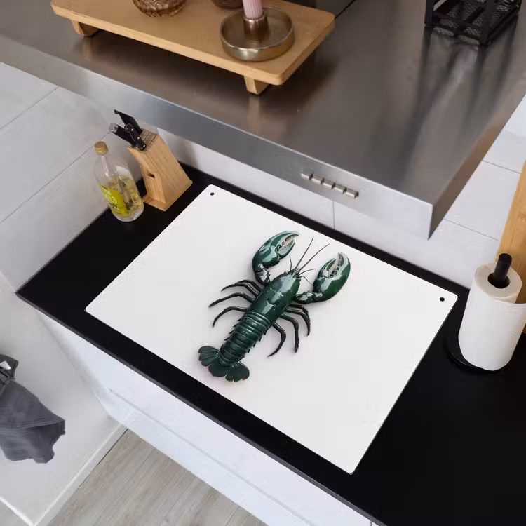 Kreeft - Glossier - Groen - Wit Inductie beschemer met haakjes klein -sfeer1
