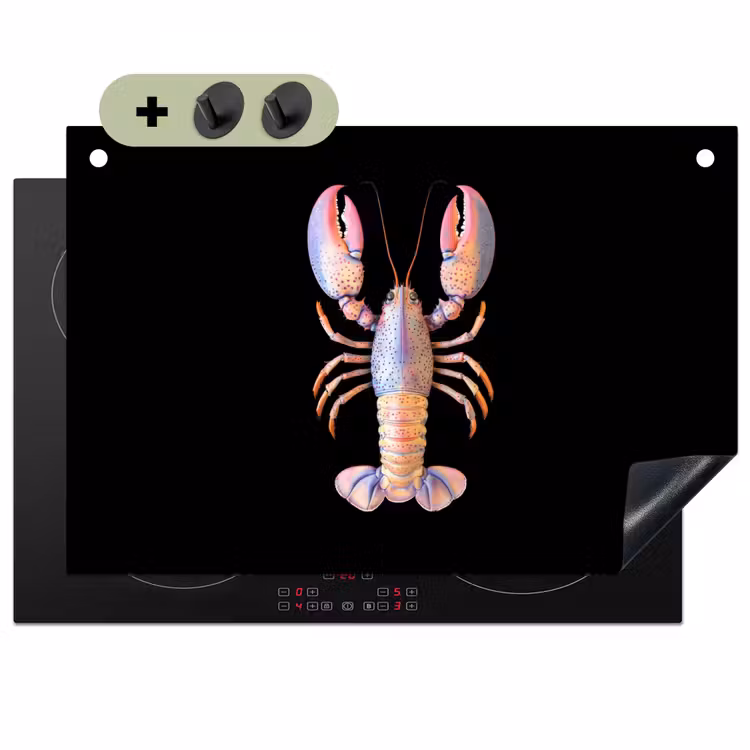 Kreeft - Roze - Zacht - Zwart Inductie beschemer met haakjes klein -3d