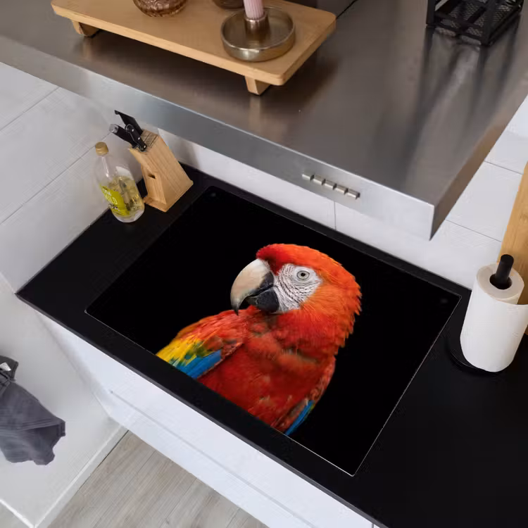 Ara - Portret - Rood Inductie beschemer met haakjes klein -sfeer1