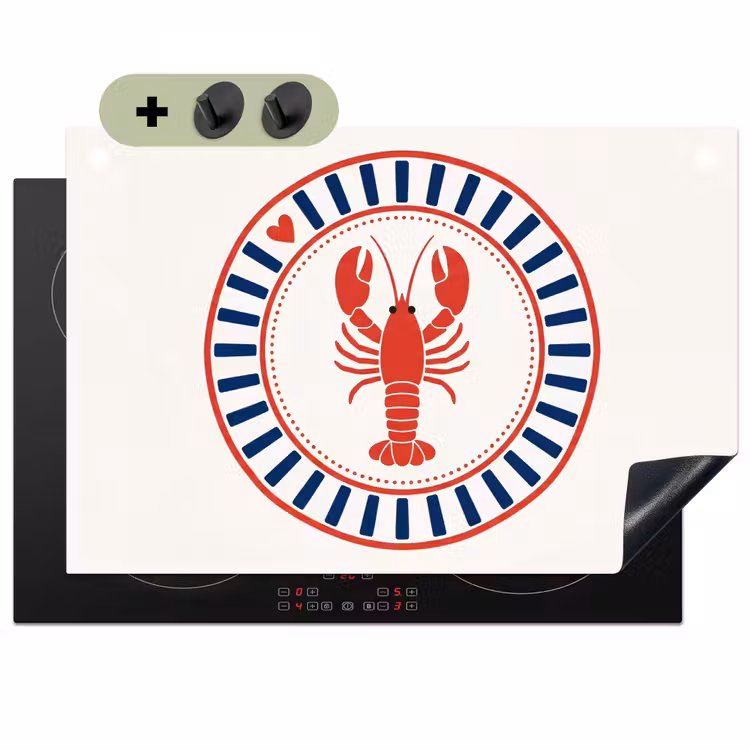 Zeeleven - Kreeft - Embleem - Grafisch - Rood Inductie beschemer met haakjes klein -3d