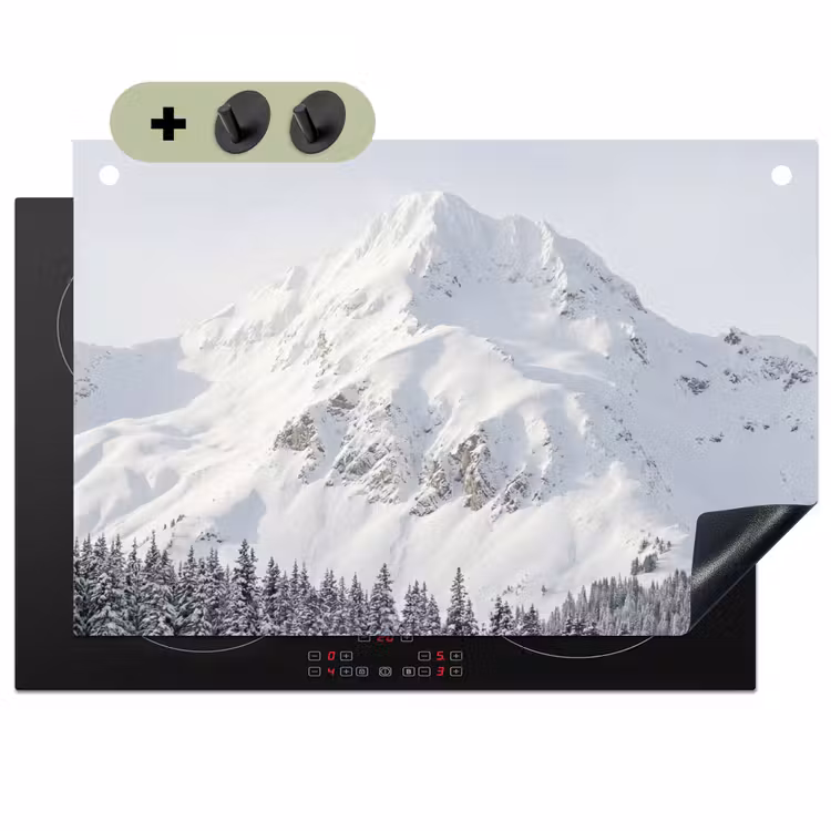 Berg - Sneeuw - Winter - Natuur - Wit Inductie beschemer met haakjes klein -3d