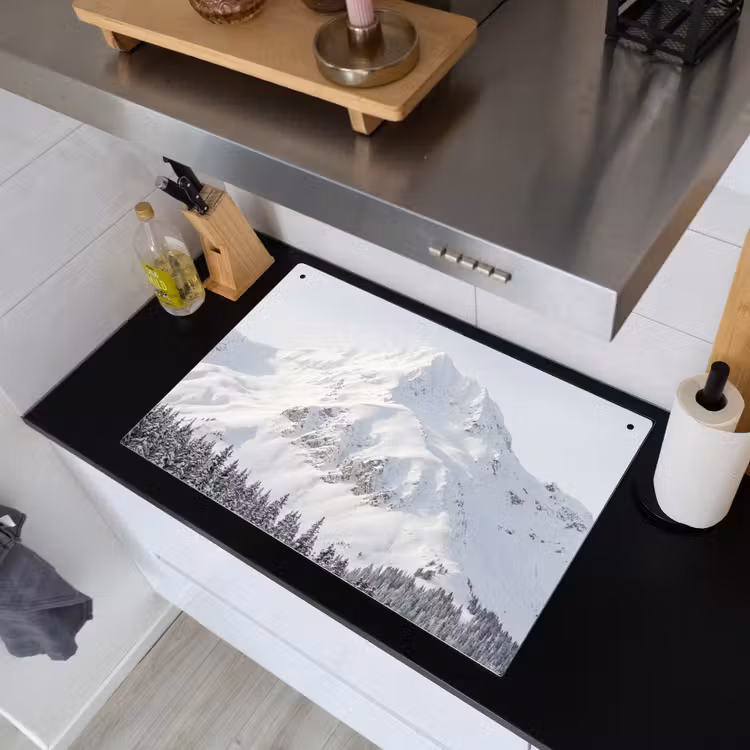 Berg - Sneeuw - Winter - Natuur - Wit Inductie beschemer met haakjes klein -sfeer1