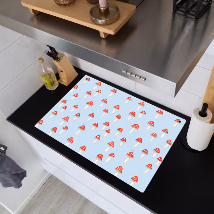 Paddenstoel -Sprookje - Blauw Inductie beschemer met haakjes klein 777 -sfeer1