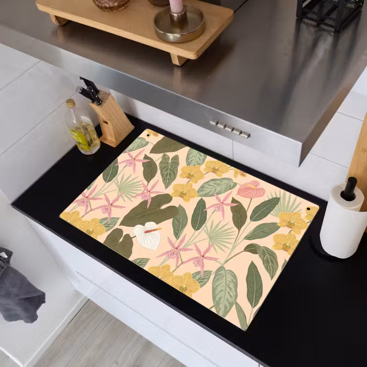 Patroon - Bloemen - Kleurrijk Inductie beschemer met haakjes klein -sfeer1