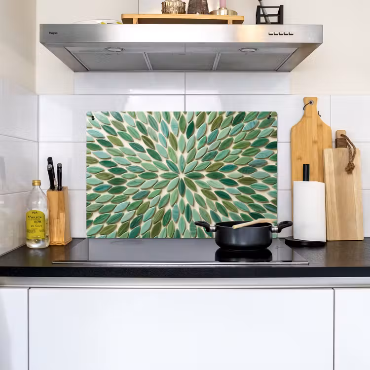 Patroon - Blad - Groen - Abstract Inductie beschemer met haakjes klein -sfeer2