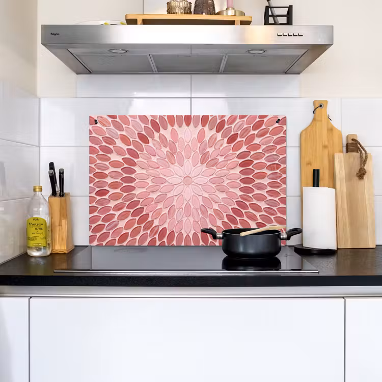 Patroon - Mozaïek - Ovaal - Abstract - Roze Inductie beschemer met haakjes klein -sfeer2