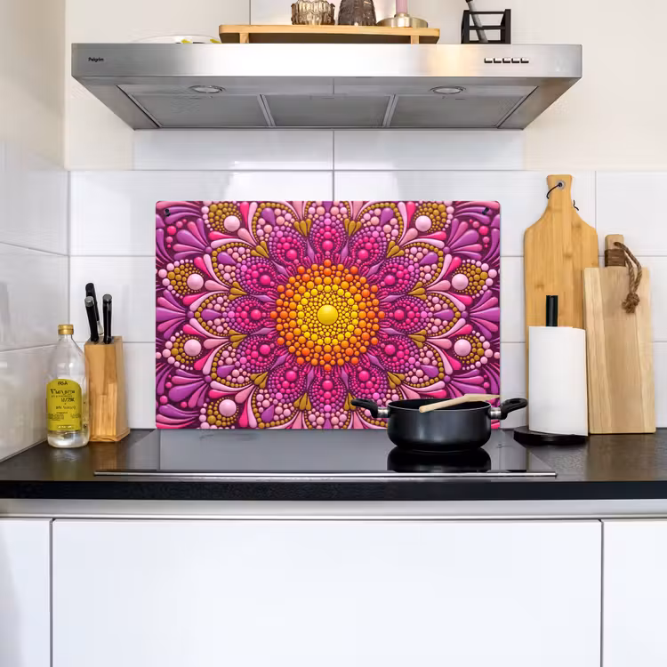 Patroon - Stippen - Abstract - Kleurrijk Inductie beschemer met haakjes klein -sfeer2