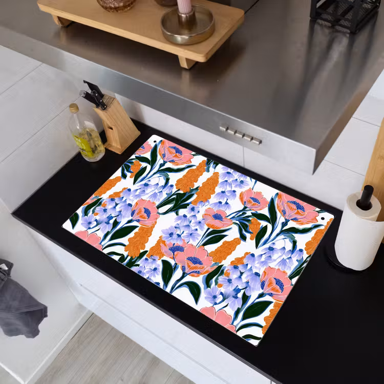 Patroon - Aquarel - Kleurrijk Inductie beschemer met haakjes klein 777 -sfeer1