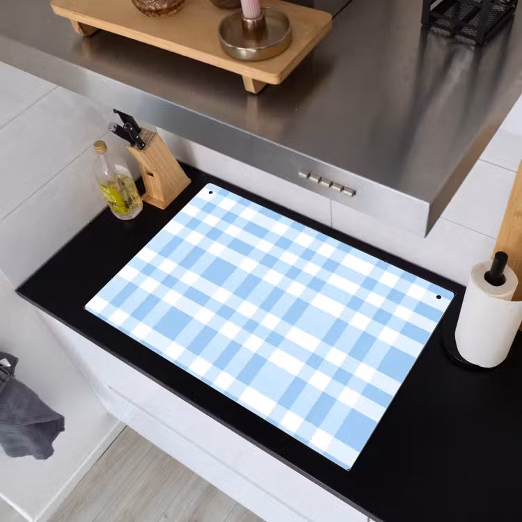 Ruit - Patroon - Blauw Inductie beschemer met haakjes klein 777 -sfeer1