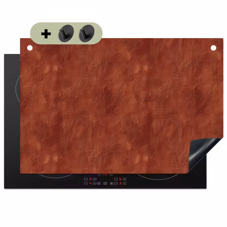 Stucwerk - Textuur - Terracotta Inductie beschemer met haakjes klein 777 -3d