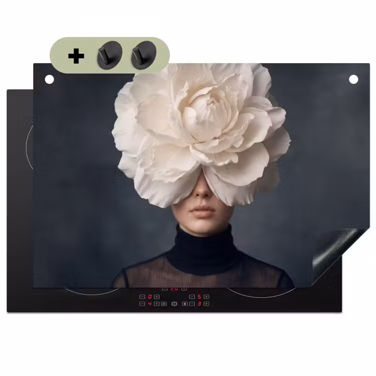 Portret - Mysterieus - Wit Inductie beschemer met haakjes klein -3d